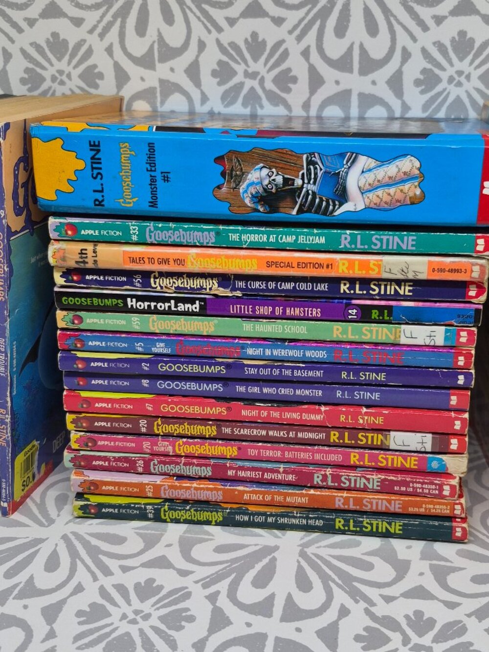 Bundle Lot of 27 R.L. Stine Goosebumps 1990s Paperback Titles + Hardcover + DVD